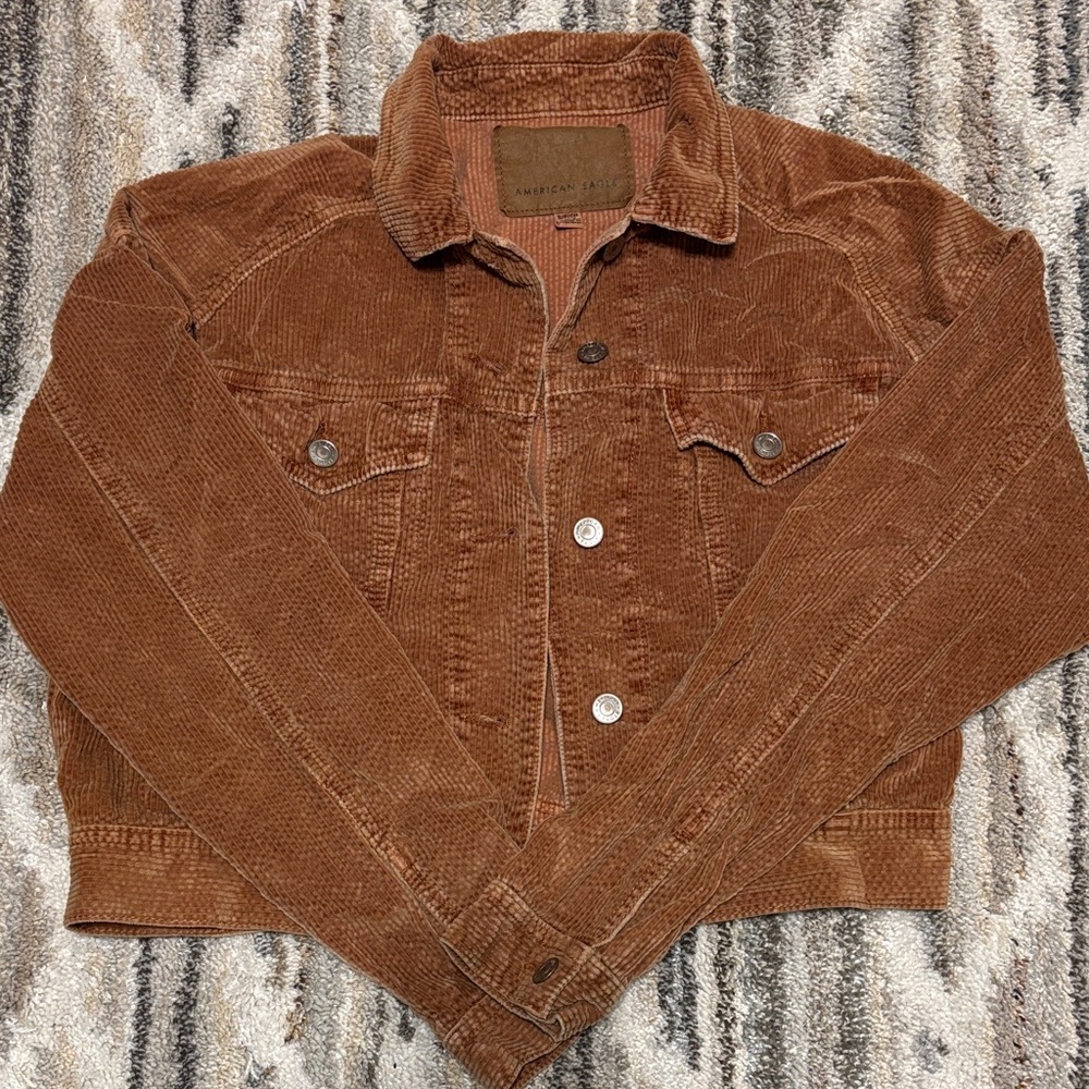 American Eagle Outfitters rust Corduroy Trucker Jacket